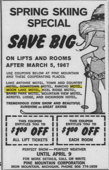 Moon Lake Motel - Mar 1967 Ad (newer photo)